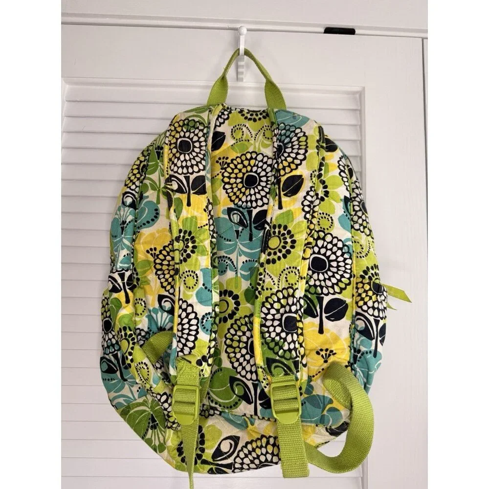 Vera Bradley Retired Floral Quilted Backpack – Green/Blue